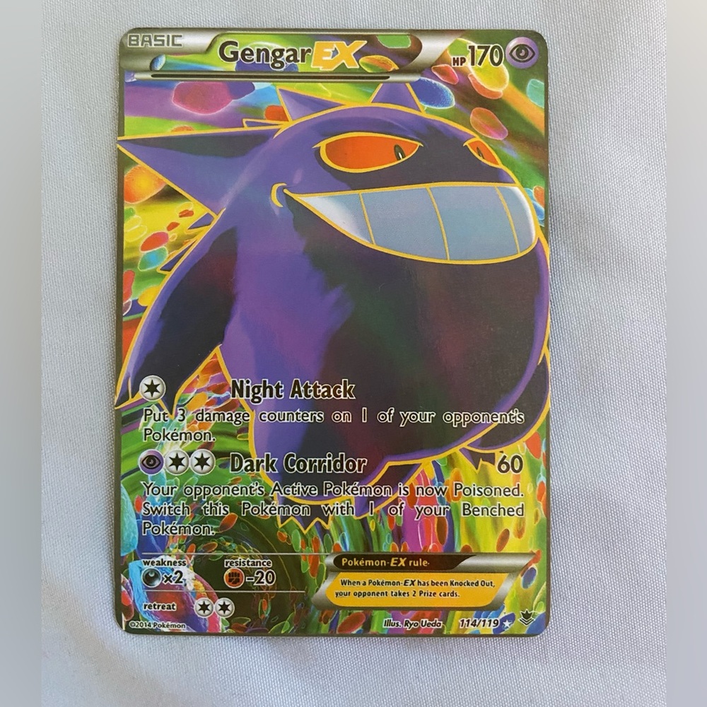 2014 Pokemon Gengar XY Phantom Forces  Ex Full Art 114/119 MINT